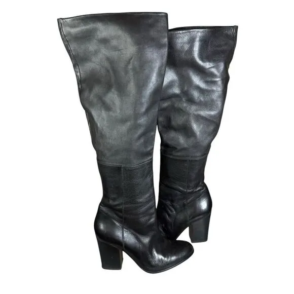 Stuart Weitzman Belmont Nappa Leather Black Knee High Boot Women's Size 8.5