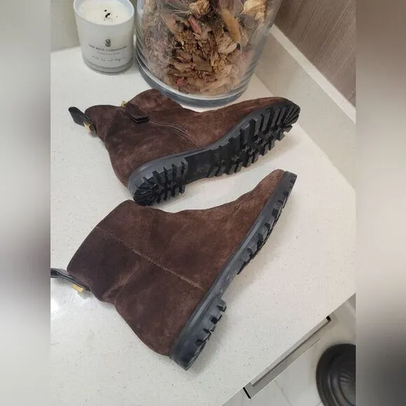 Stuart Weitzman Riley Suede Booties Brown 7.5 M