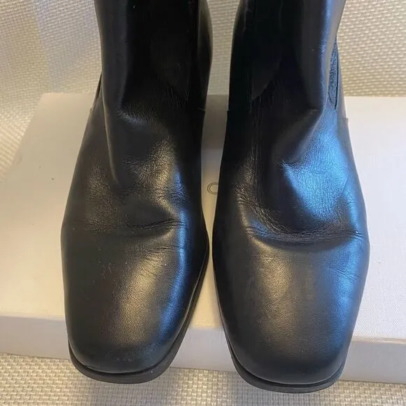 Suela square toe embossed suede leather knee high boots size 8.5 made Brazil
