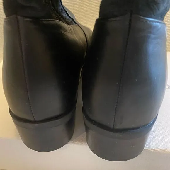 Suela square toe embossed suede leather knee high boots size 8.5 made Brazil