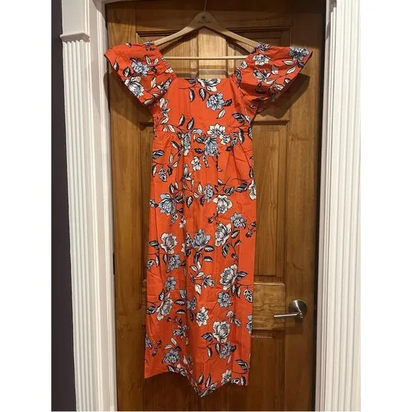 Sugarlips Kyrah Floral Wishing Square Neck Cotton Midi Dress – XS – NWT