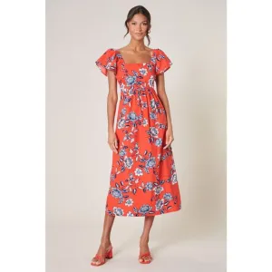 Sugarlips Kyrah Floral Wishing Square Neck Cotton Midi Dress – XS – NWT