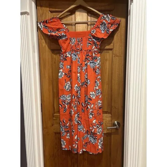 Sugarlips Kyrah Floral Wishing Square Neck Cotton Midi Dress – XS – NWT