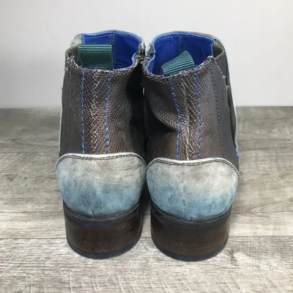 Sundance Boots Blue Suede Leather Chelsea Ankle Work Womens Boots Size 10-10.5