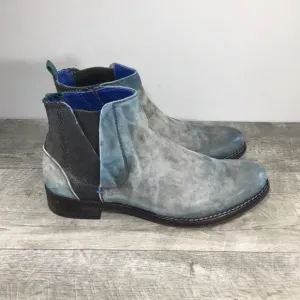 Sundance Boots Blue Suede Leather Chelsea Ankle Work Womens Boots Size 10-10.5