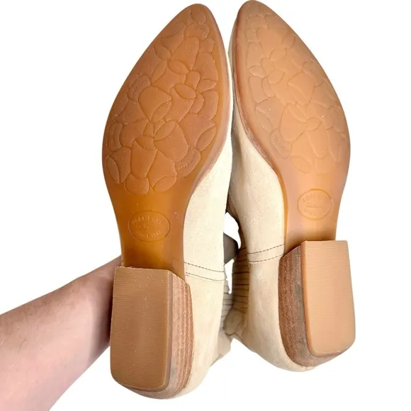 Sundance Kork Ease Prairie Western Boots Natural Tan Suede SZ 10