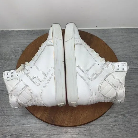 Supra Men’s Size 7 Skype 08003-149-M White Leather Sneakers Shoes High Top