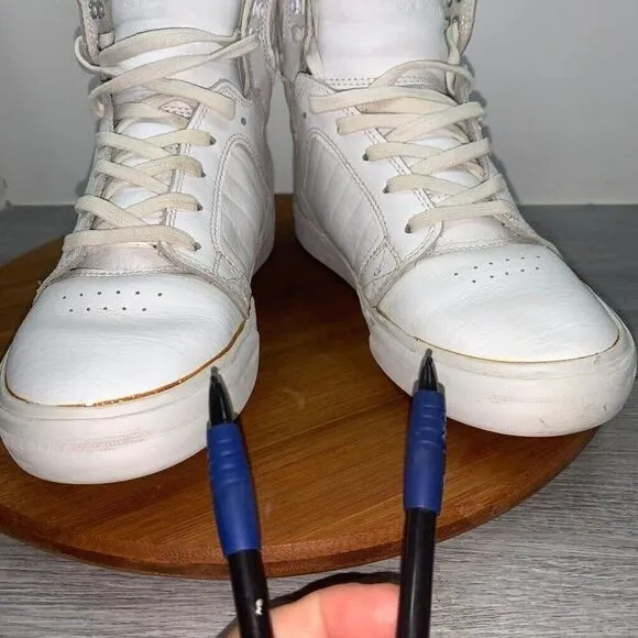 Supra Men’s Size 7 Skype 08003-149-M White Leather Sneakers Shoes High Top