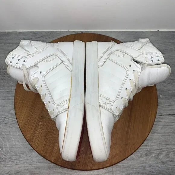 Supra Men’s Size 7 Skype 08003-149-M White Leather Sneakers Shoes High Top