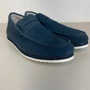 Swims Shoes Mens 6.5 Blue Loafer Suede Leather Ortholite Comfort Casual NEW