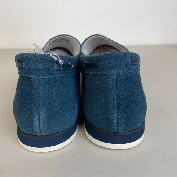 Swims Shoes Mens 6.5 Blue Loafer Suede Leather Ortholite Comfort Casual NEW