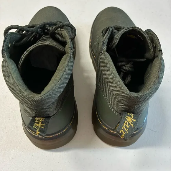 Sz5 Dr Martens Mayport Twill Canvas Chukka Boots Forest Green Youth Teen