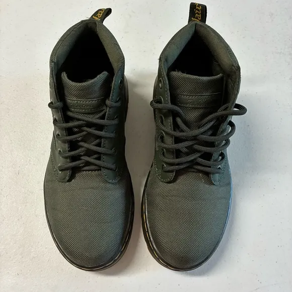 Sz5 Dr Martens Mayport Twill Canvas Chukka Boots Forest Green Youth Teen