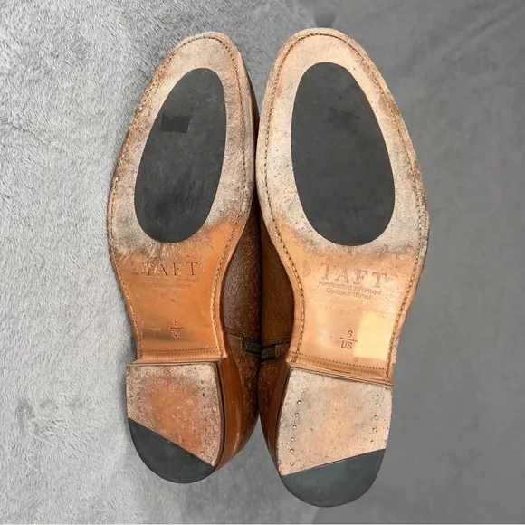 Taft Havana Boots Brown Speckled Kudu Leather Men's 8‎ Double Zipper Cuban Heel