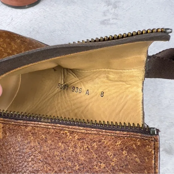 Taft Havana Boots Brown Speckled Kudu Leather Men's 8‎ Double Zipper Cuban Heel