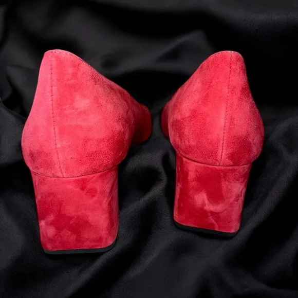 TALBOTS ISADORA JEWEL BOW SUEDE PUMPS Women's 10 M Red P214041160