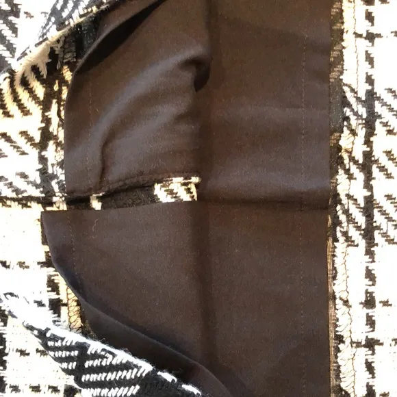 Talbots NWOT white/black plaid pencil skirt
