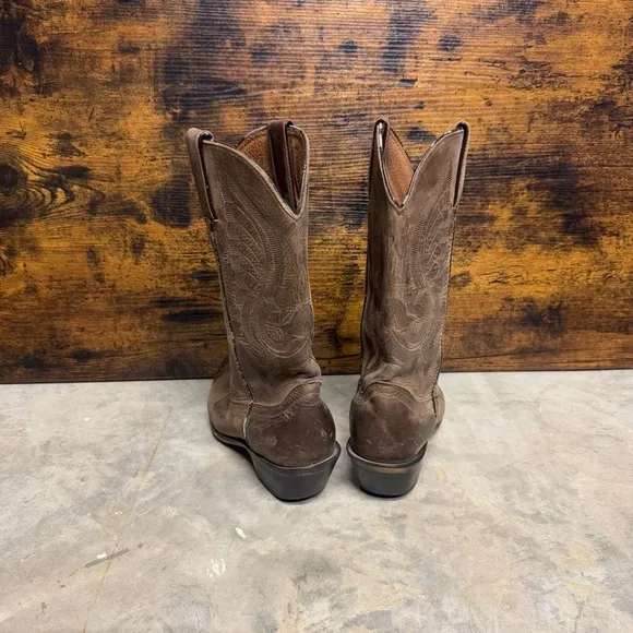 Tan brown leather cowboy boots mens 7 womens 9 western classic work casual
