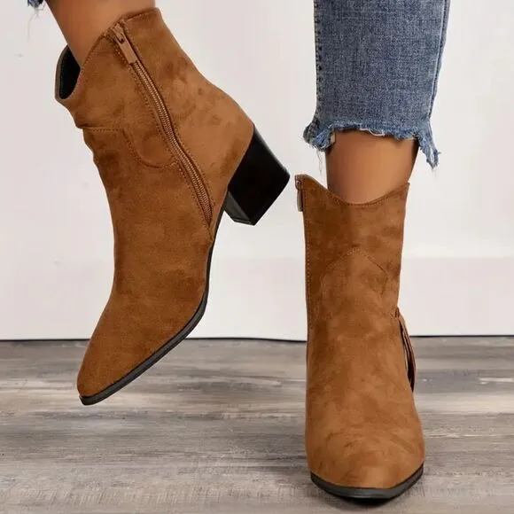 Tassel western ankle boot sz 7