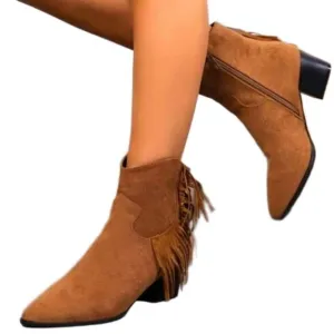Tassel western ankle boot sz 7