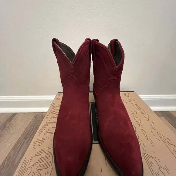 Tecovas Red Suede Cowboy Boots