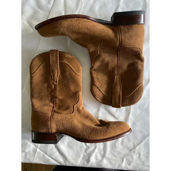 Tecovas Suede Leather Western Boots. Size 12D EUC