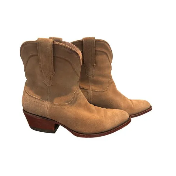 Tecovas Womens ‘Lucy’ Boots Western Cowboy Sand Suede Booties Size 7.5 B