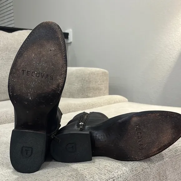 Tecovas Zip Black Leather Boots