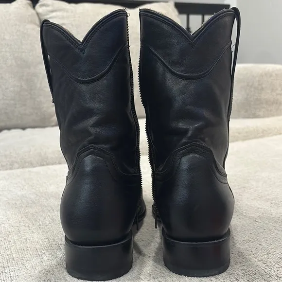 Tecovas Zip Black Leather Boots
