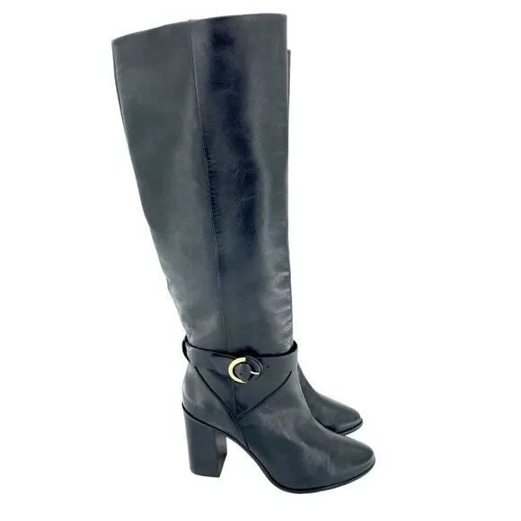 Ted Baker London Black Leather Knee High Boots Celsiar 9.5 US - 40 EU New