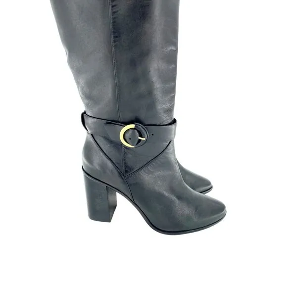 Ted Baker London Black Leather Knee High Boots Celsiar 9.5 US - 40 EU New