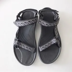 TEVA  Gray and Black Velcro Strap Sandals