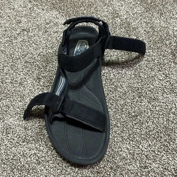 Teva hurricane hiking Velcro sandals 4134 spider rubber men’s 10 ShocPad black