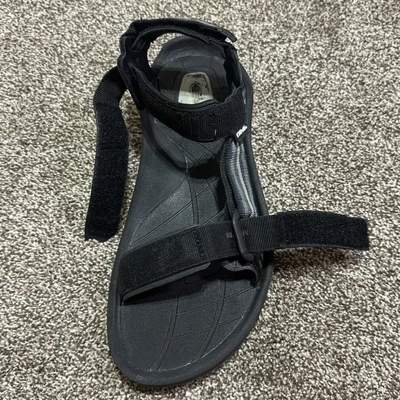 Teva hurricane hiking Velcro sandals 4134 spider rubber men’s 10 ShocPad black