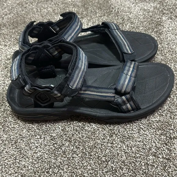 Teva hurricane hiking Velcro sandals 4134 spider rubber men’s 10 ShocPad black