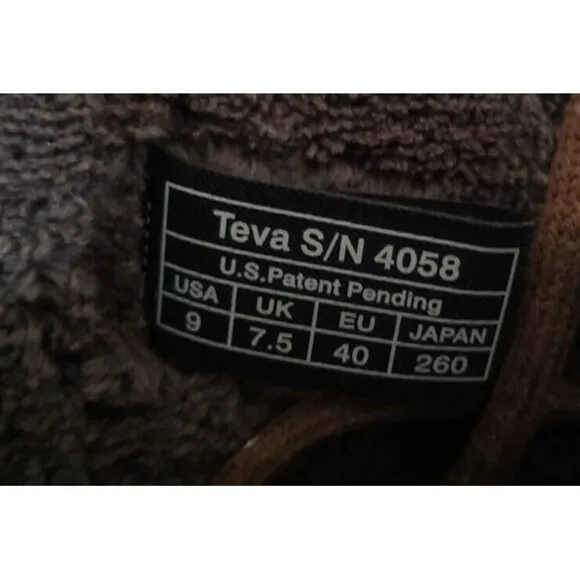 TEVA Kiru Brown Nubuck Leather Aztec Fleece Lined Mid Calf Boots Women's Size 9