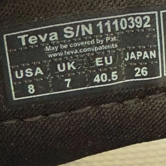 Teva Meacham Hiking Black Sandals Men’s Size 8