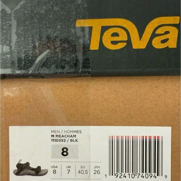 Teva Meacham Hiking Black Sandals Men’s Size 8