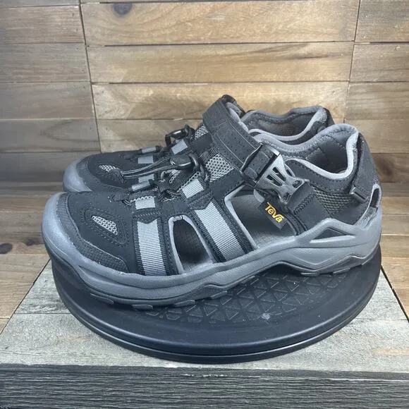 Teva Omnium 2 Mens Size 9 Black Strap Buckle Hiking Sporting Comfort Sandals