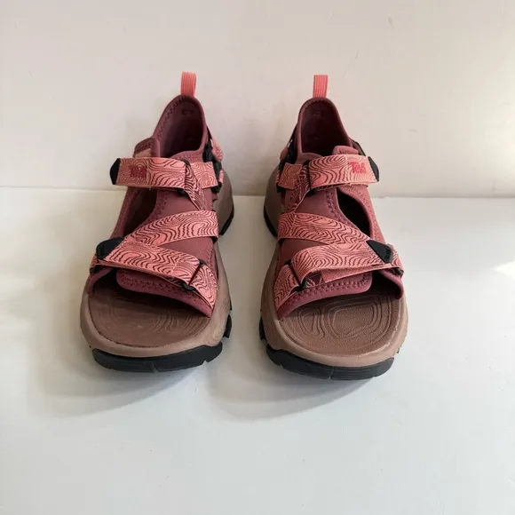 TEVA WOMEN GRANDVIEW MAX MAHOGANY / DAHLIA HIKING SANDALS US 8 / EU 39 / UK 6