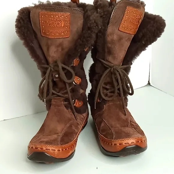 The North Face Women's Brown Waterproof/Insulated Suede Boots - 8.5