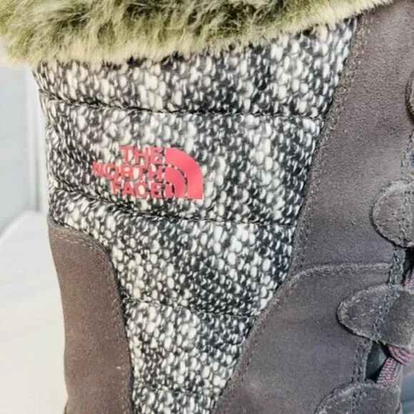 The North Face Women's Leather Boots Nuptse Purna II Primaloft Size 10 Excellent