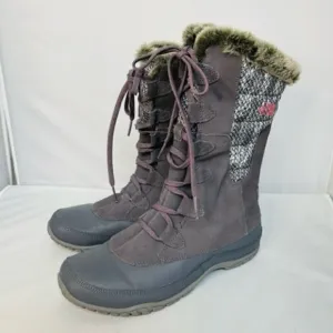 The North Face Women's Leather Boots Nuptse Purna II Primaloft Size 10 Excellent