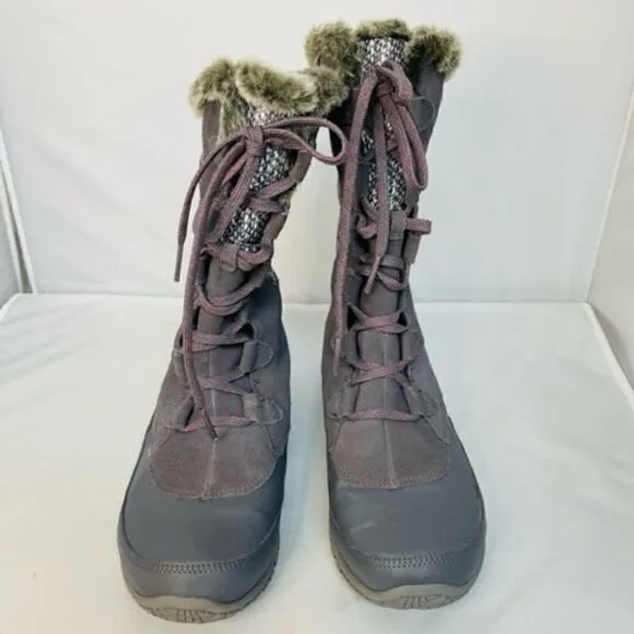 The North Face Women's Leather Boots Nuptse Purna II Primaloft Size 10 Excellent