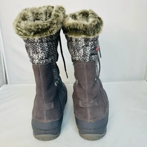 The North Face Women's Leather Boots Nuptse Purna II Primaloft Size 10 Excellent