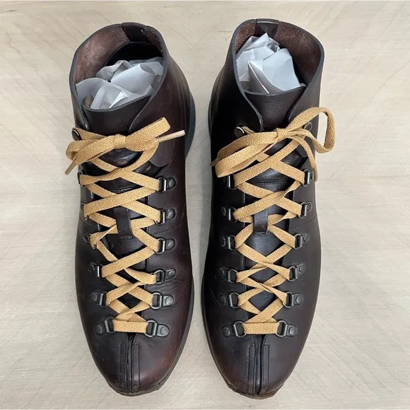 The Original Car Shoe Leather Lace Up Ankle Length Boots Size 9.5 Gorpcore