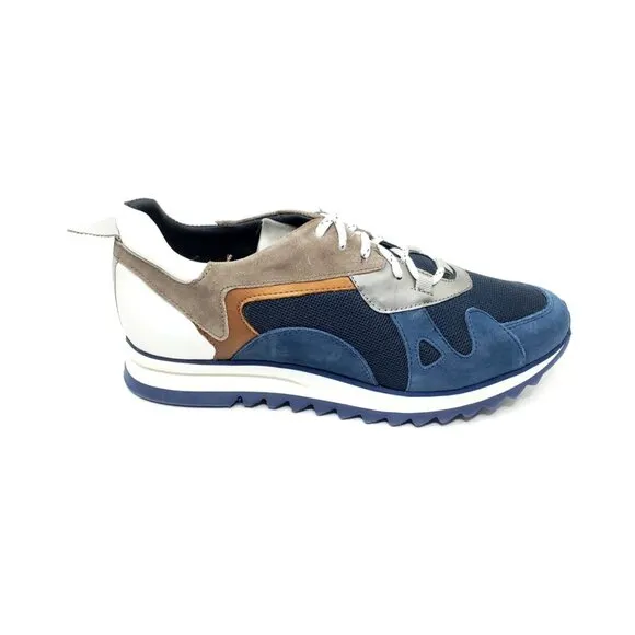 The Tyler Blue Vince Sneaker Blue Leather Mesh Shoes Mens EUR 44/US 10.5