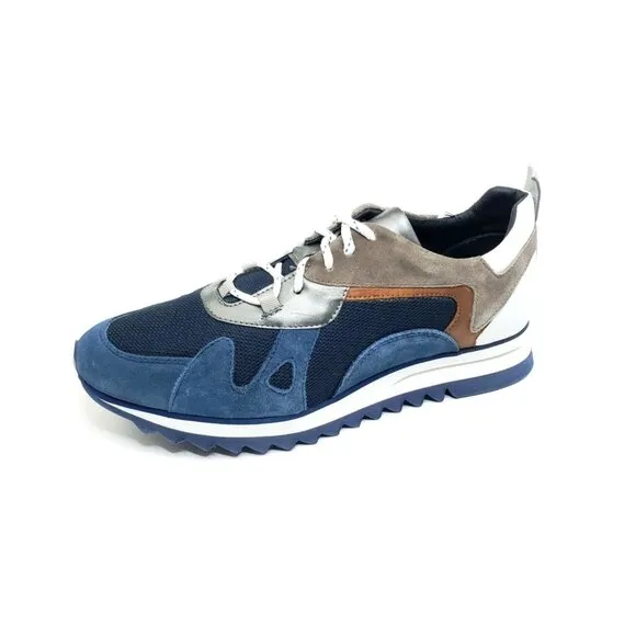 The Tyler Blue Vince Sneaker Blue Leather Mesh Shoes Mens EUR 44/US 10.5