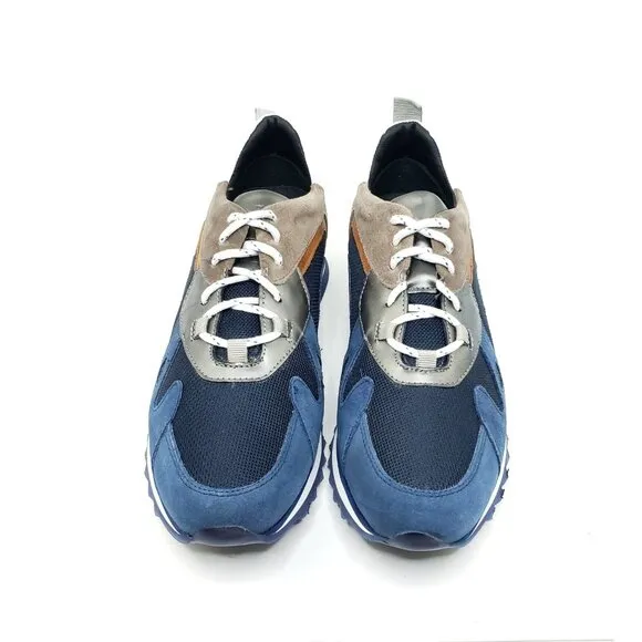 The Tyler Blue Vince Sneaker Blue Leather Mesh Shoes Mens EUR 44/US 10.5