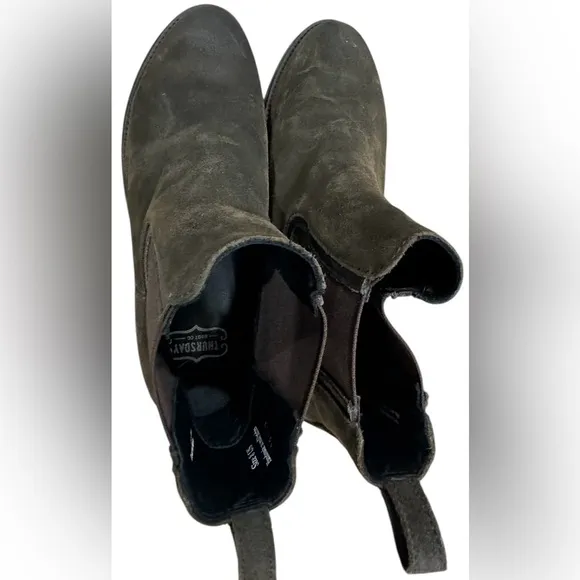 Thursday Boot Co Boots Womens US8 Dark Brown Suede Chelsea Casual Pull On B9